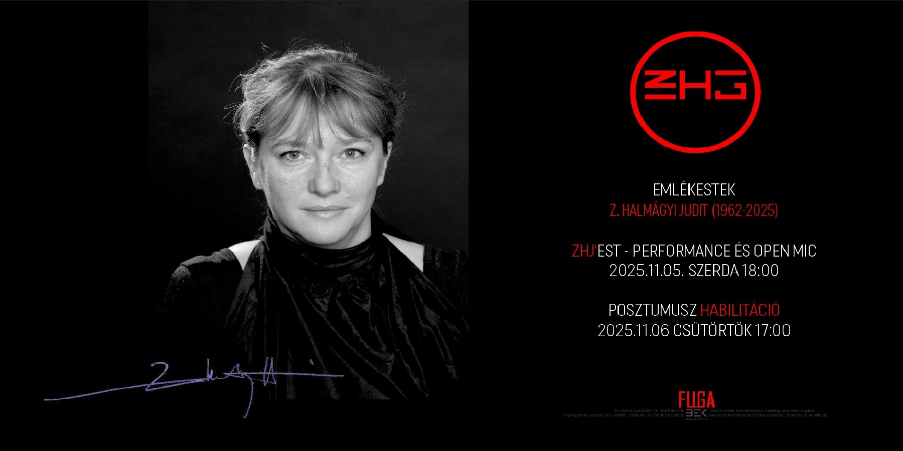 Meghívó - Z. Halmágyi Judit (1962-2025) emlékestjére és posztumusz habilitációjára